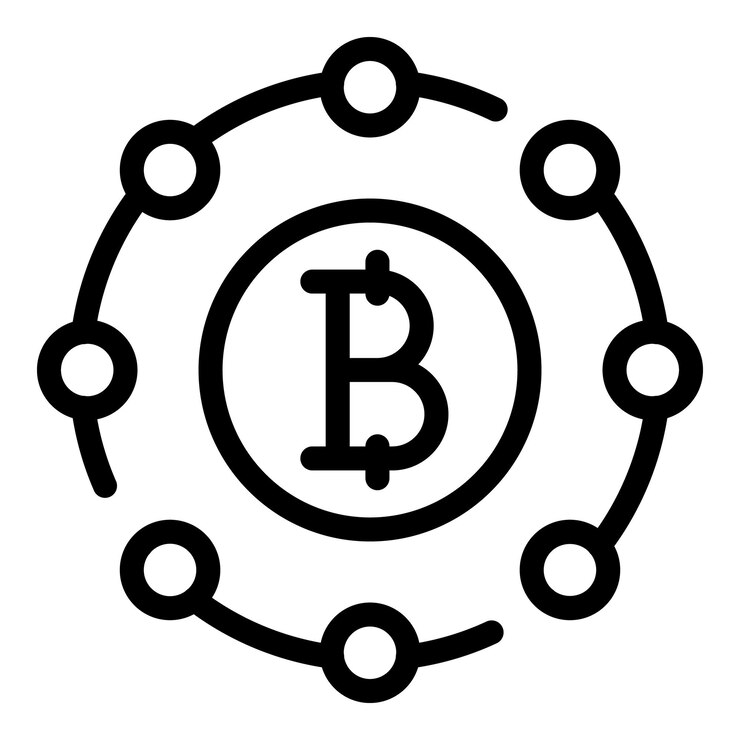 Vector icono de esquema blockchain contorno icono de vector de esquema blockchain para diseño web aislado sobre fondo blanco