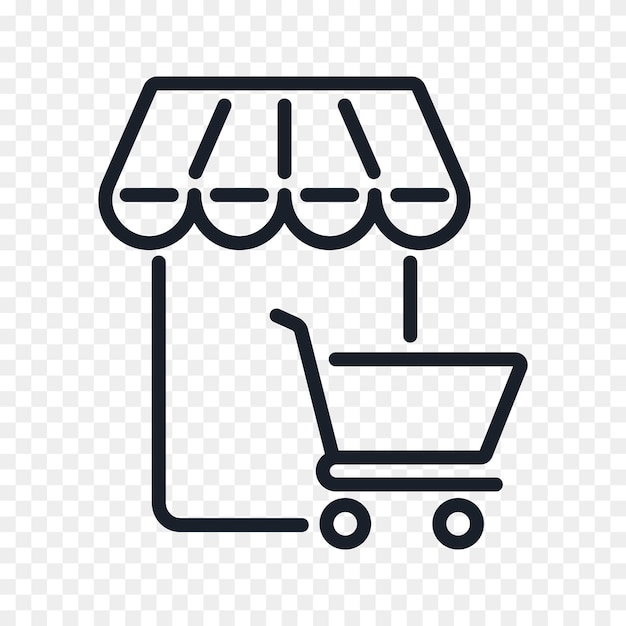 Icono de esquema de comercio electrónico y tienda en línea