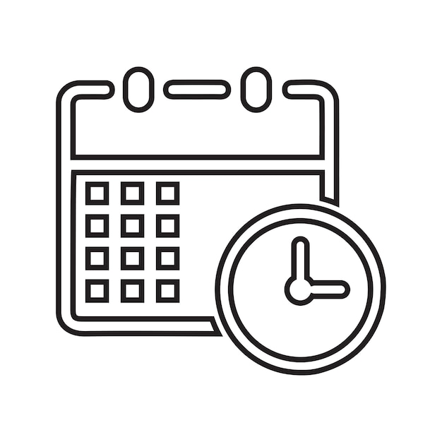 Icono de esquema de reunión de horario personal Vector de arte de línea