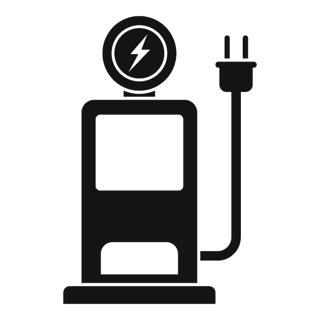 Icono de la estación de carga de automóviles de la ciudad Ilustración simple del icono de vector de la estación de carga de automóviles de la ciudad para diseño web aislado sobre fondo blanco