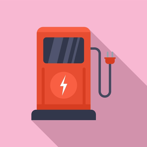Icono de estación eléctrica de carga ilustración plana del icono de vector de estación eléctrica de carga para diseño web