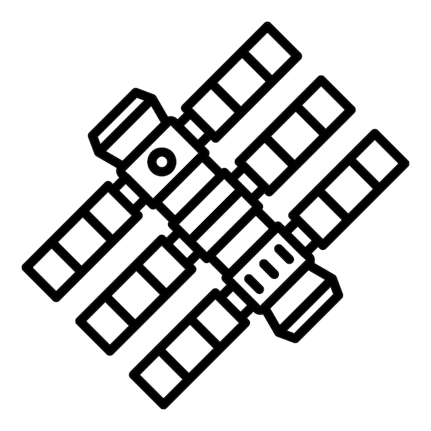 Icono de estación espacial terrestre Icono vectorial de estación espacial terrenal para el diseño web aislado en fondo blanco