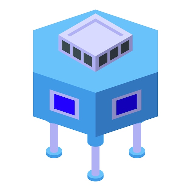 Icono de la estación polar de hielo vector isométrico exploración del Ártico