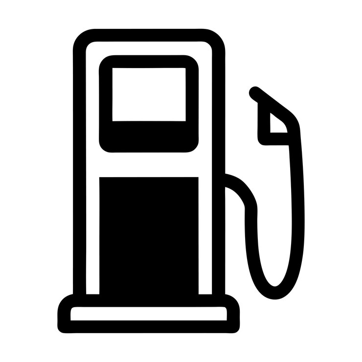 El icono de la estación de servicio de silueta estilo vectorial