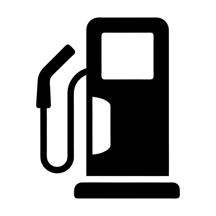 El icono de la estación de servicio de silueta estilo vectorial