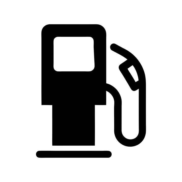 El icono de la estación de servicio de silueta estilo vectorial
