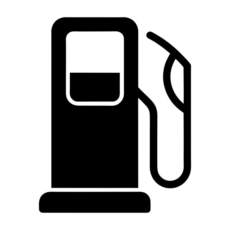 El icono de la estación de servicio de silueta estilo vectorial