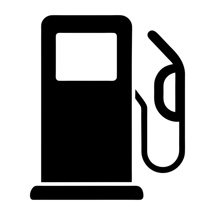 El icono de la estación de servicio de silueta estilo vectorial