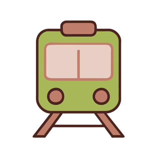 icono de la estación de tren contorno de colores