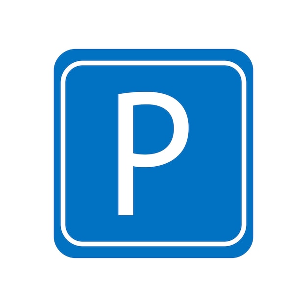 Icono de estacionamiento aislado sobre fondo blanco ilustración vectorial