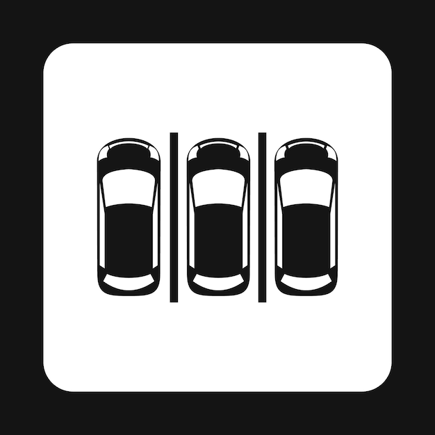 Icono de estacionamiento en estilo simple aislado sobre fondo blanco Símbolo de lugar