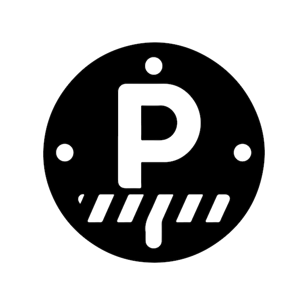 Icono de estacionamiento Icono de aparcamiento de automóviles Estacionamiento y señales de tráfico aislados en fondo blanco Mapa de estacionamiento