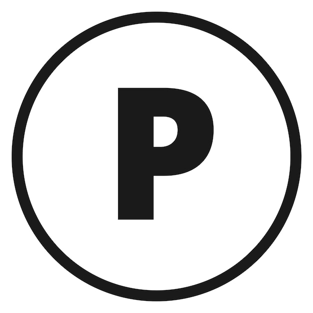 Icono de estacionamiento Señal de carretera de tráfico de lugar de coche