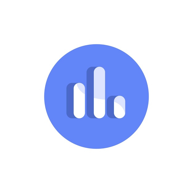 Icono de estadística vectorial en diseño plano