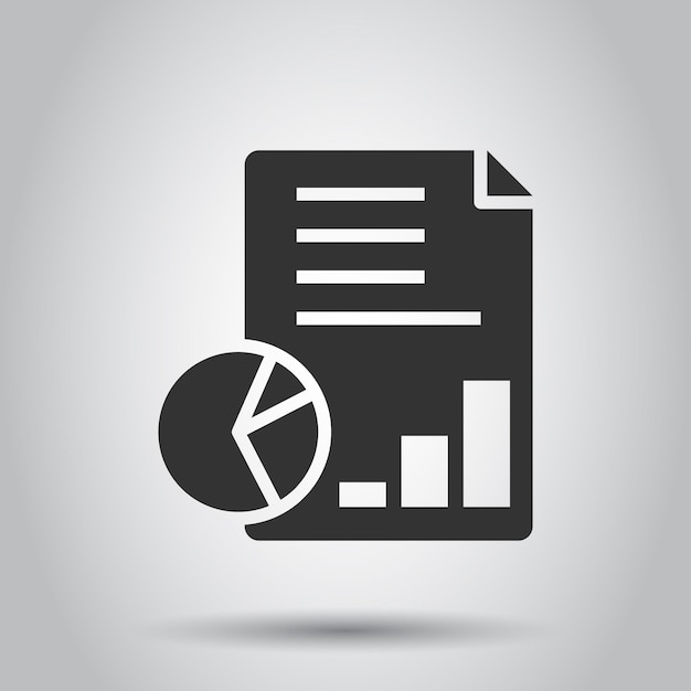 Icono de estado financiero en estilo plano Ilustración de vector de documento sobre fondo blanco aislado Informe concepto de negocio