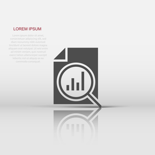 Ícono de estado financiero en estilo plano Ilustración vectorial de resultados en fondo blanco aislado Concepto de negocio del informe