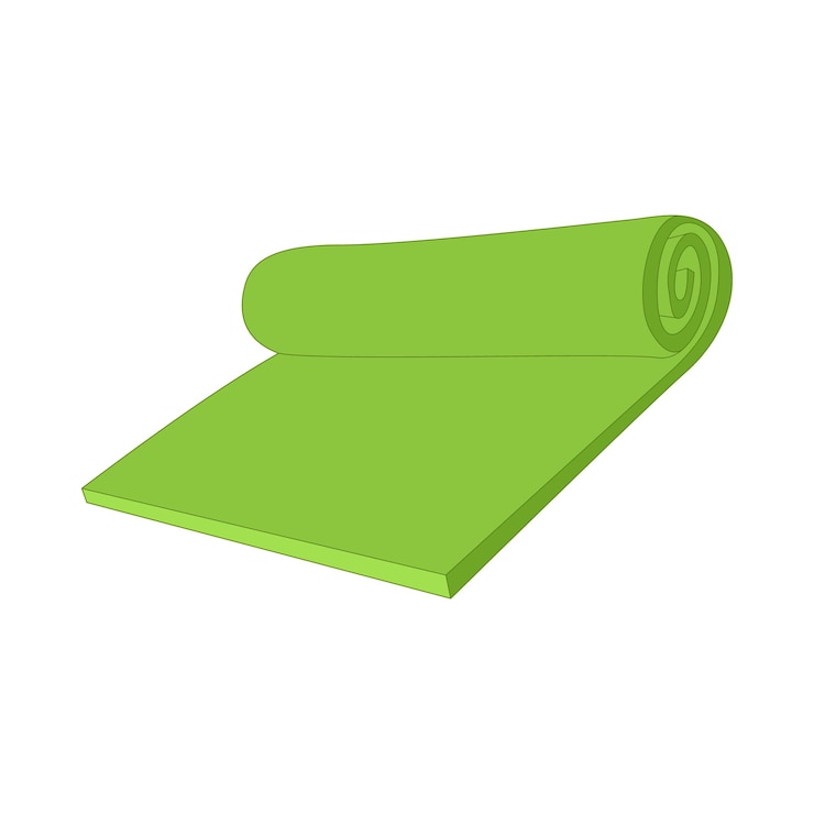 Vector icono de estera de yoga en estilo de dibujos animados aislado sobre fondo blanco esteras para símbolo de ejercicio