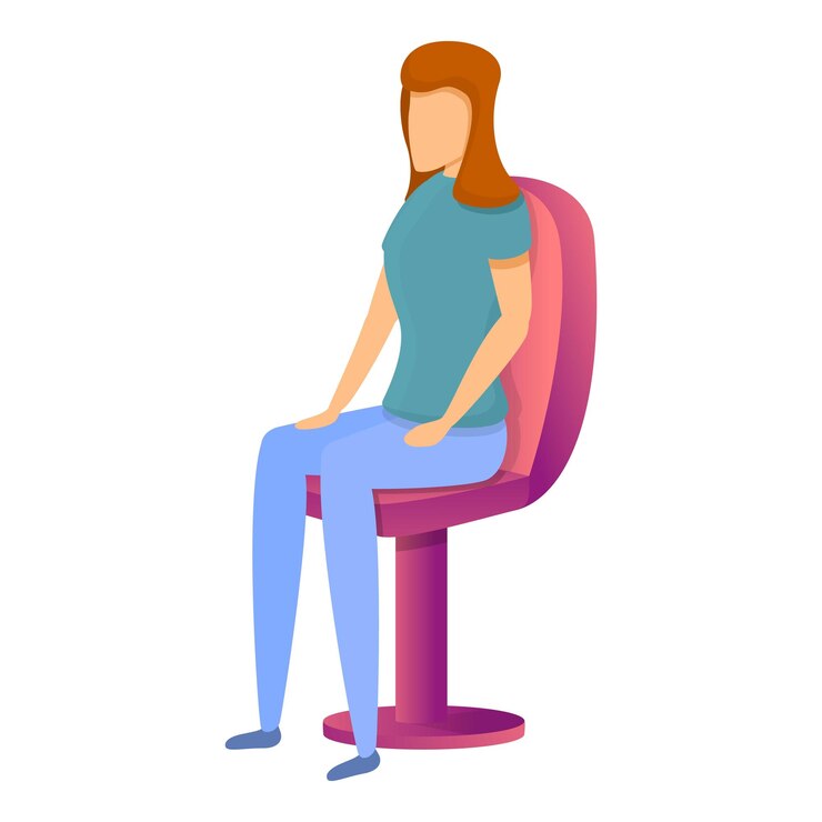 Vector icono de esteticista en sillón icono vectorial de esteticistas en sillones para diseño web aislado sobre fondo blanco