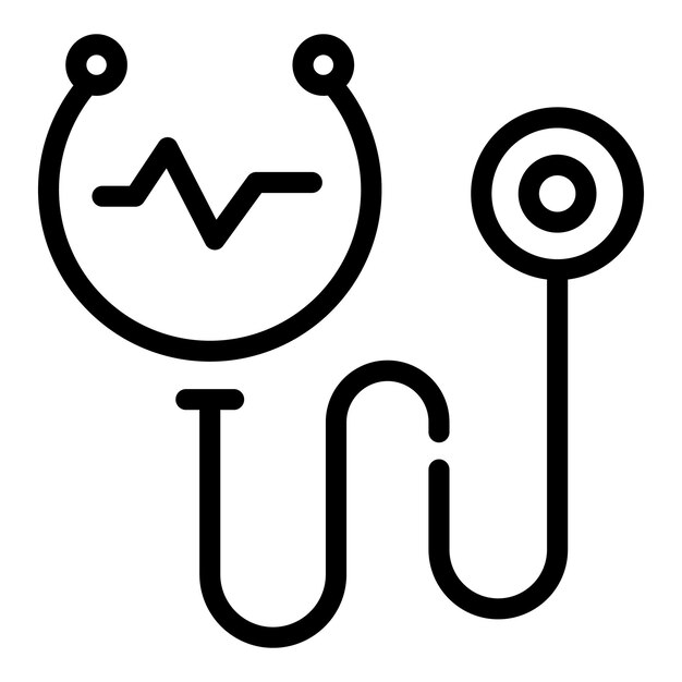 Icono de estetoscopio Icono de vector de estetoscopio de esquema para diseño web aislado sobre fondo blanco