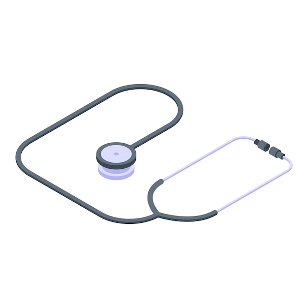 Icono de estetoscopio Isométrico del icono de vector de estetoscopio para diseño web aislado sobre fondo blanco