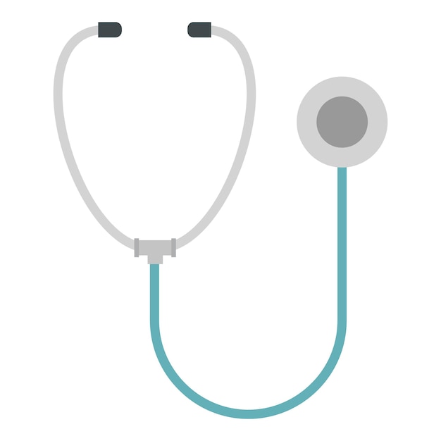 Vector icono de estetoscopio médico en estilo plano aislado en fondo blanco ilustración vectorial de símbolo de medicina