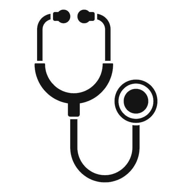Ícono de estetoscopio médico vector simple herramienta de diagnóstico médico