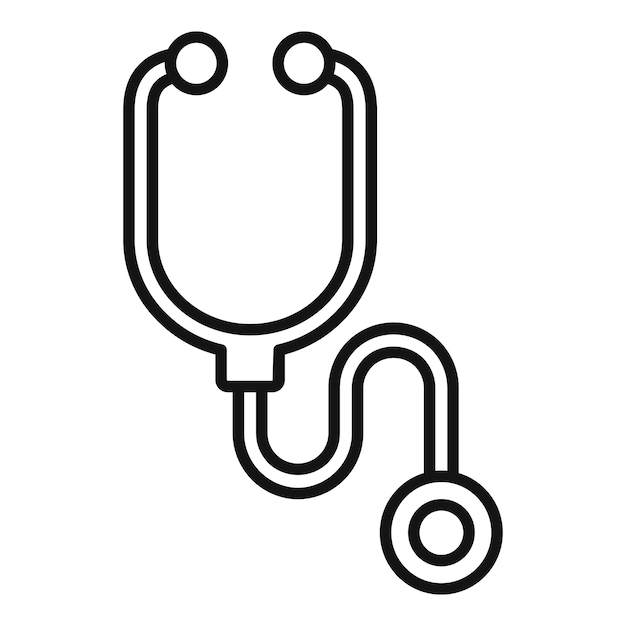 Icono de estetoscopio que representa la atención médica y el examen médico