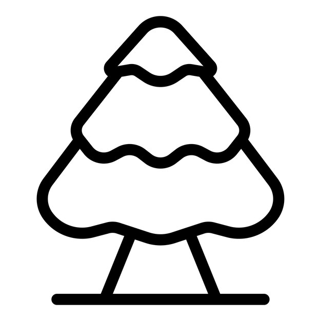 Icono estilizado de árbol de Navidad en blanco y negro