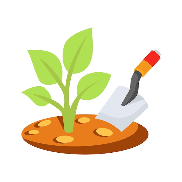 Un icono de estilo 3D editable para la jardinería