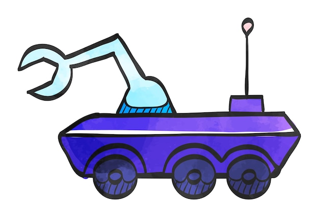 Icono de estilo acuarela rover espacial