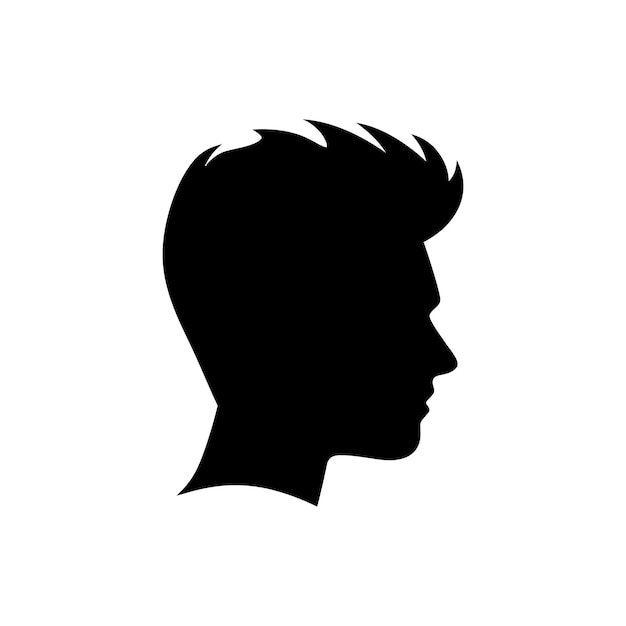 Icono de estilo de cabello pompadour Ilustración vectorial sencilla