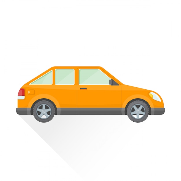 Icono de estilo de carrocería hatchback naranja plana