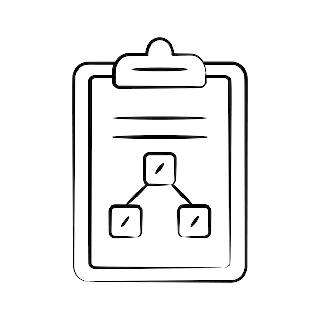 Un icono de estilo dibujado a mano bien elaborado del plan de estudio
