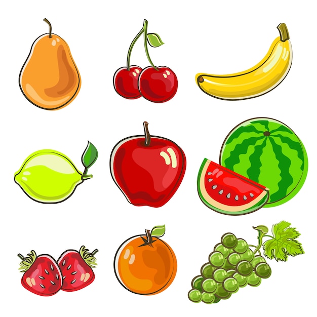 icono de estilo de dibujado a mano de frutas