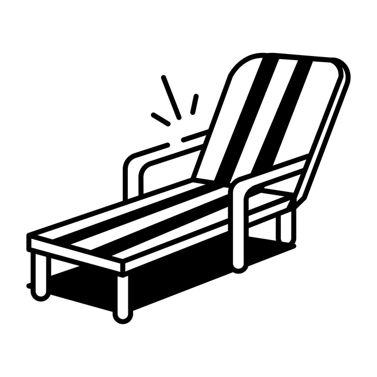 Vector icono de estilo dibujado a mano que muestra una silla de billar