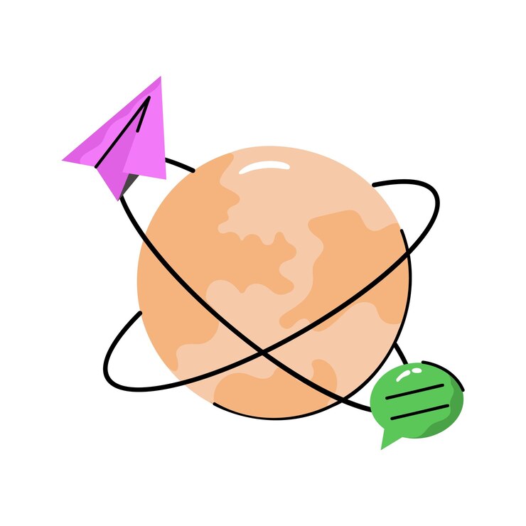 Vector icono de estilo dibujado a mano de la red global listo para uso premium