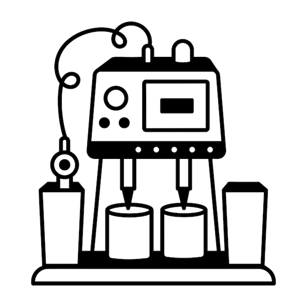 Un icono de estilo de dibujo de la dispensación de pegamento
