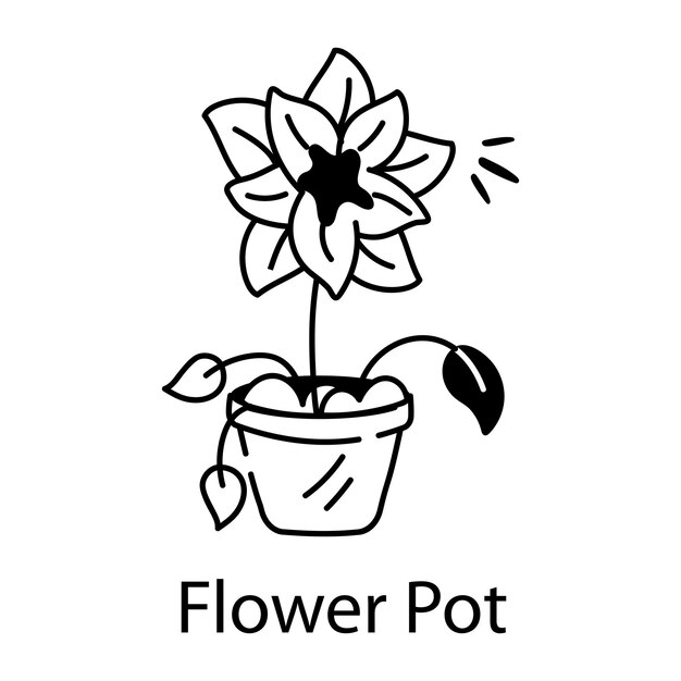 Un ícono de estilo de dibujo de una hermosa flor