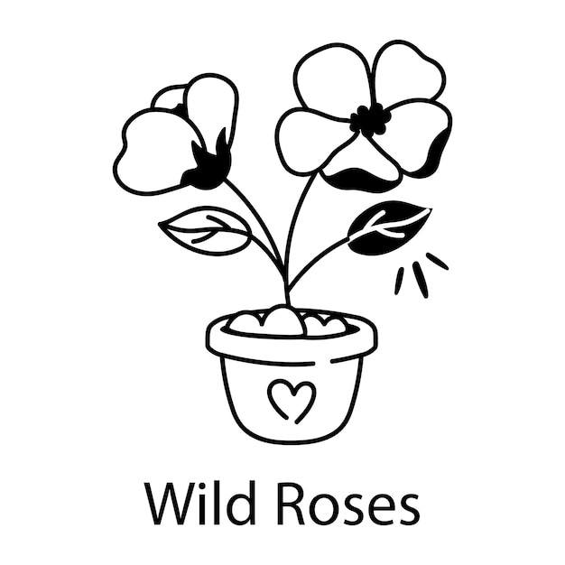 Un ícono de estilo de dibujo de una hermosa flor