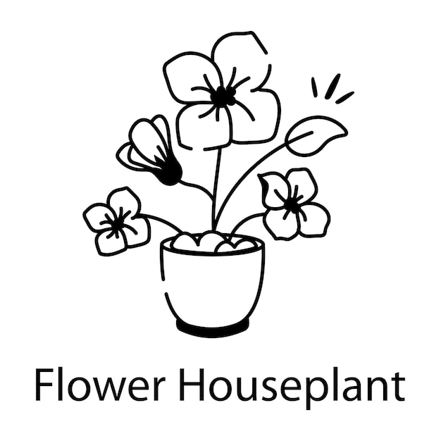 Un ícono de estilo de dibujo de una hermosa flor