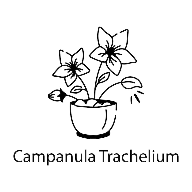Un ícono de estilo de dibujo de una hermosa flor