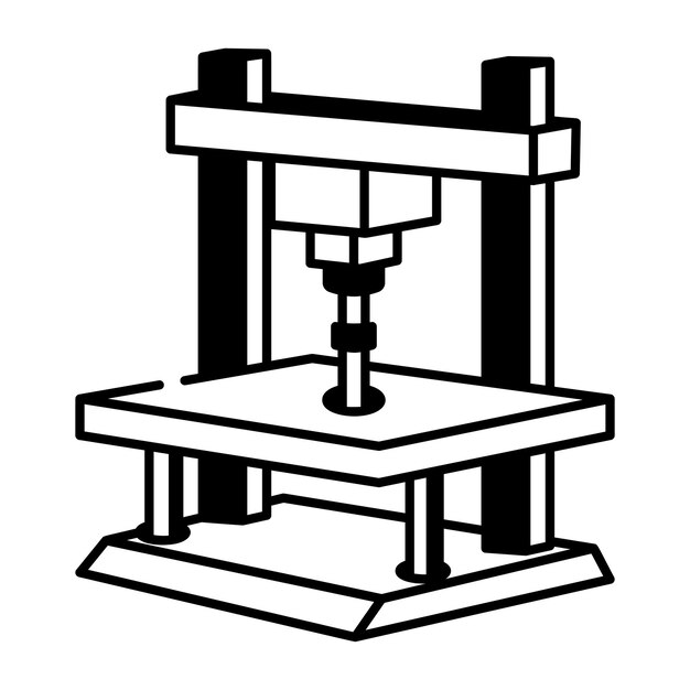 Un icono de estilo de dibujo de la prensa hidráulica