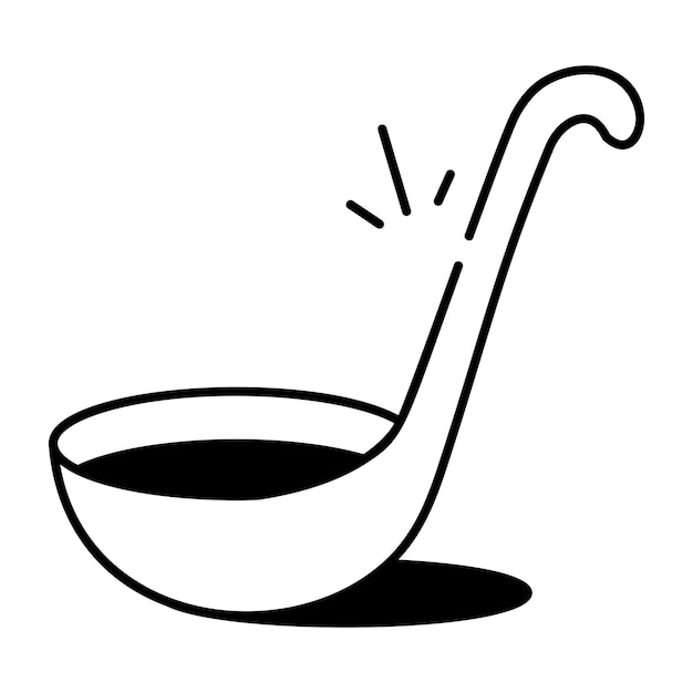 Icono de estilo de dibujo que muestra el cucharón de sopa