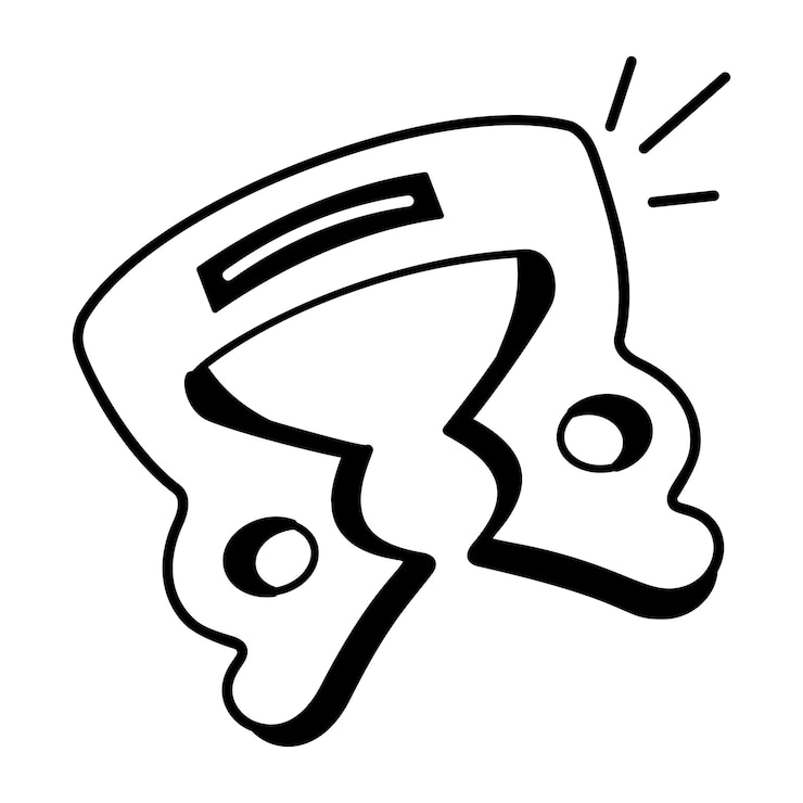 Vector un icono de estilo doodle de una pinza de dientes