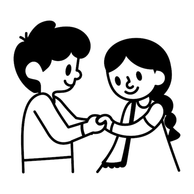 Un icono de estilo doodle del vínculo entre hermanos