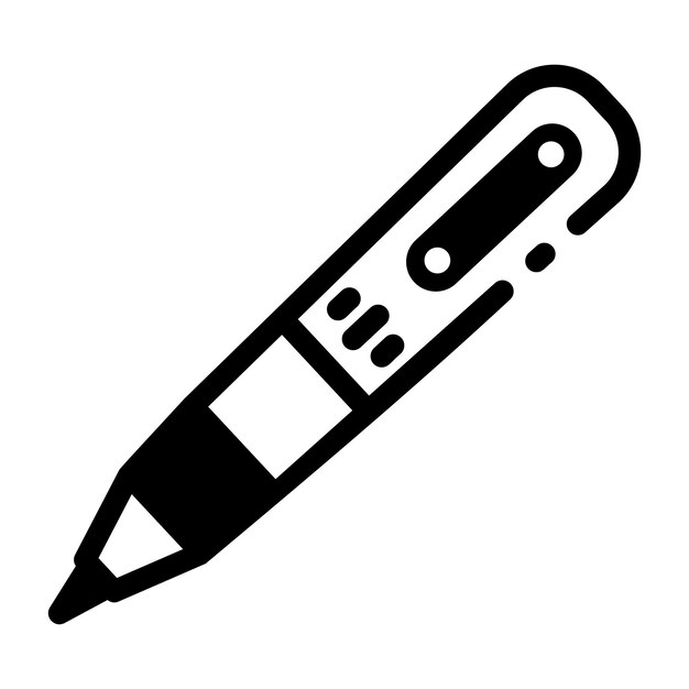 Un icono de estilo glifo de un bolígrafo inteligente