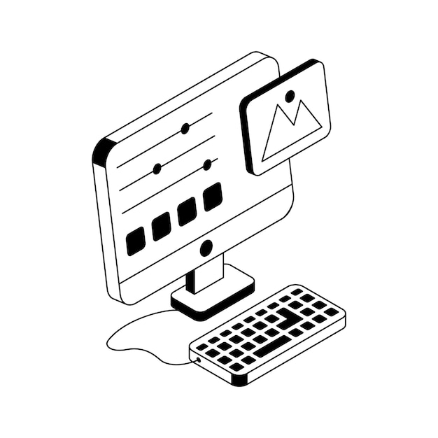 Un icono de estilo isométrico bien diseñado para la edición de imágenes