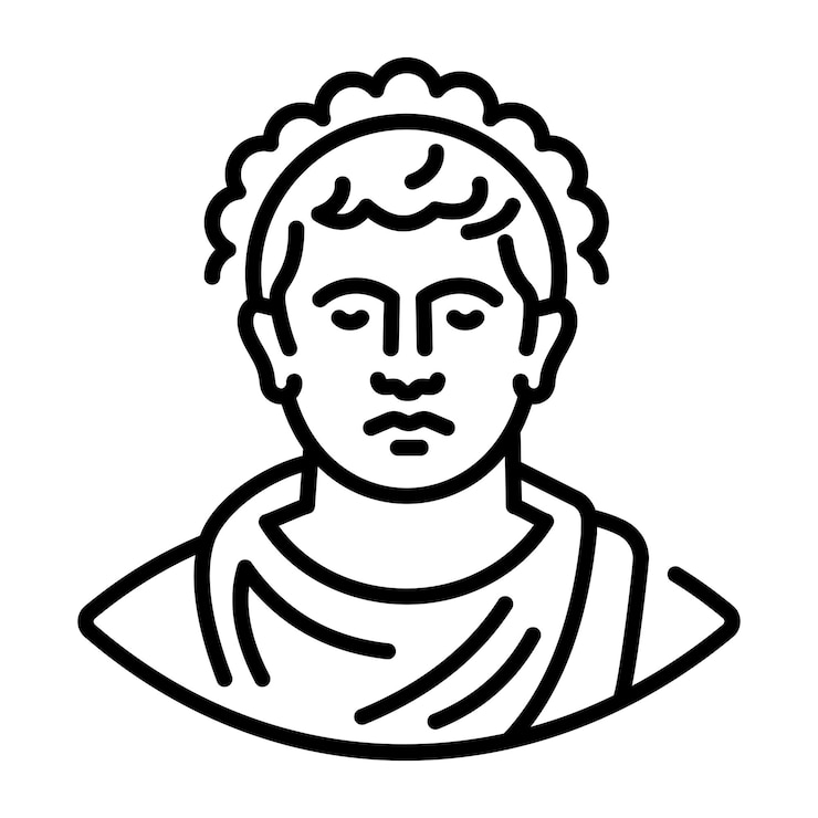 Vector un icono de estilo de la línea del emperador nero