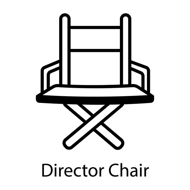 Un icono de estilo de línea de la silla del director