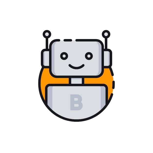 Icono de estilo de línea de vector de robot